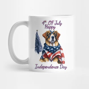 Patriot Pup in Stars and Stripes Mug